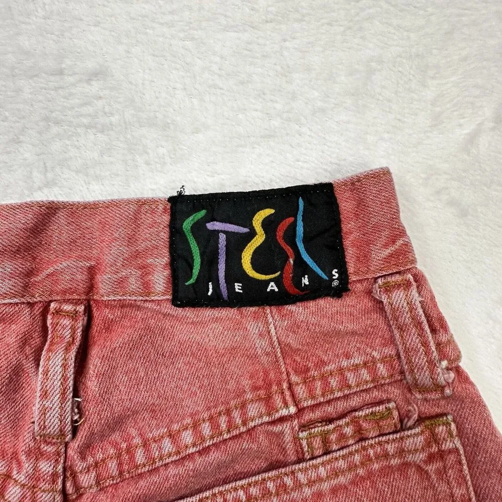 Steel Jeans Womens 5 XS Pink Salmon Vintage High Waist 90s 80s Tapered Retro USA